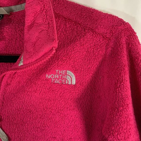 North Face Fleece Jacket Girls XL Pink Full Zip Rear Logo Zip Pockets polyester - Picture 2 of 8